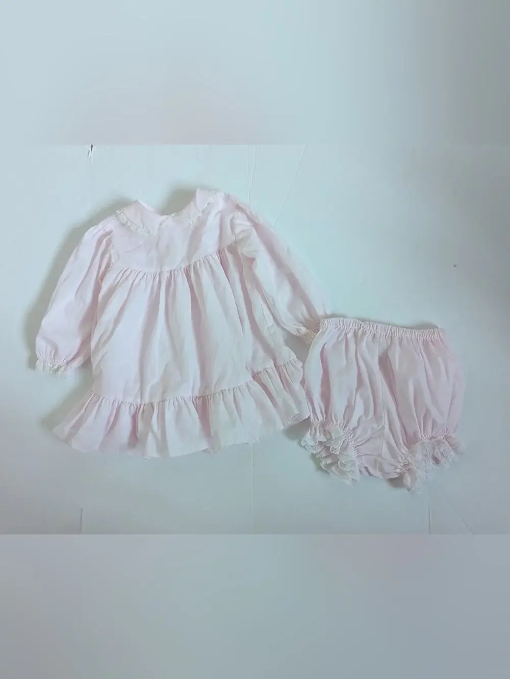Vtg Bryan Dress 18-24m Pastel Pink Lace